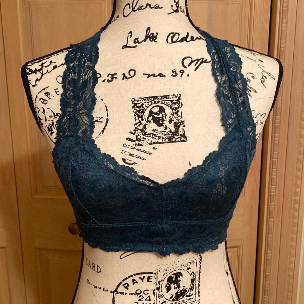 Lace racerback bralette in Indigo size S/M